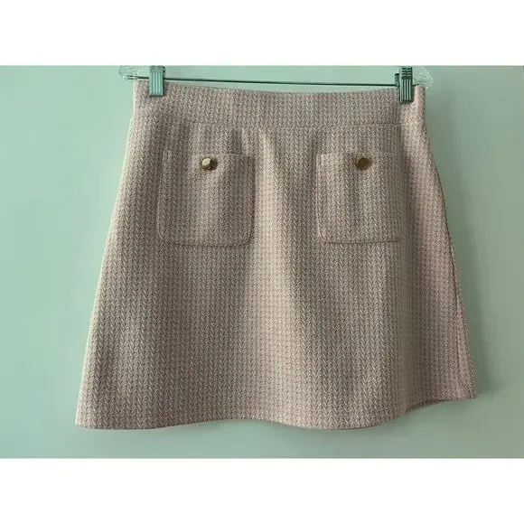Ann Taylor Loft Petites Light Pink and White Preppy Skirt SizeM - Picture 3 of 10